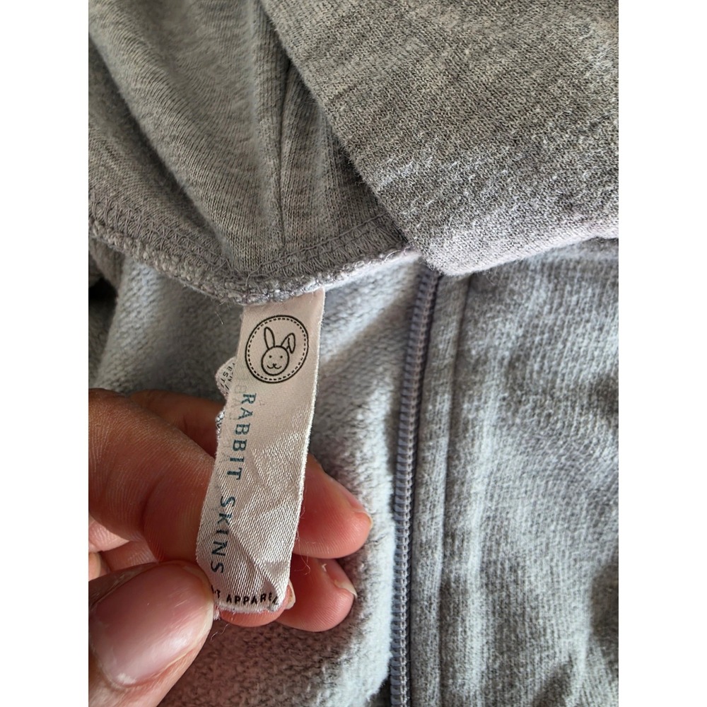 Rabbit Skins Gray Zip Up Hoodie Jugga Spin Logo Toddler sz 12 M‎ Juggling Comfy - Picture 2 of 6